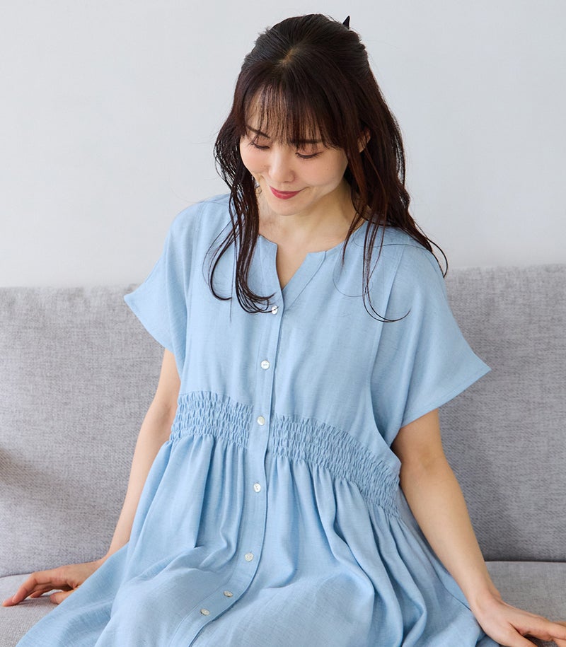 ウエストシャーリングワンピース 授乳服 日本製