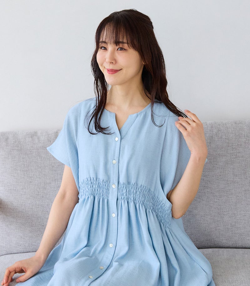 ウエストシャーリングワンピース 授乳服 日本製