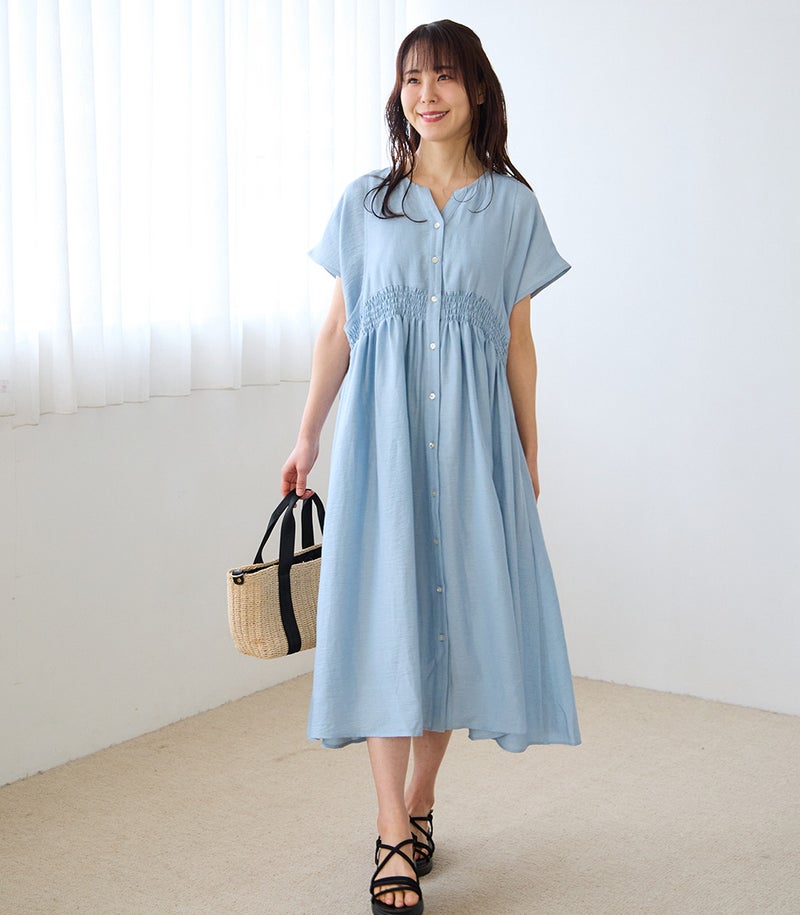 ウエストシャーリングワンピース 授乳服 日本製