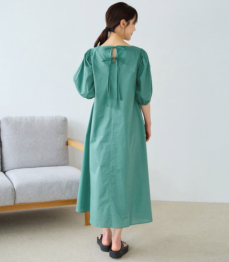 オーガニックボリュームスリーブワンピース 授乳服 マタニティ服 日本製