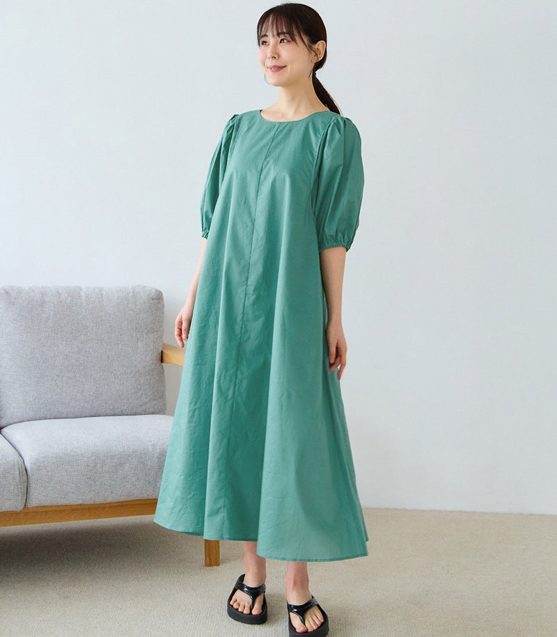 オーガニックボリュームスリーブワンピース 授乳服 マタニティ服 日本製