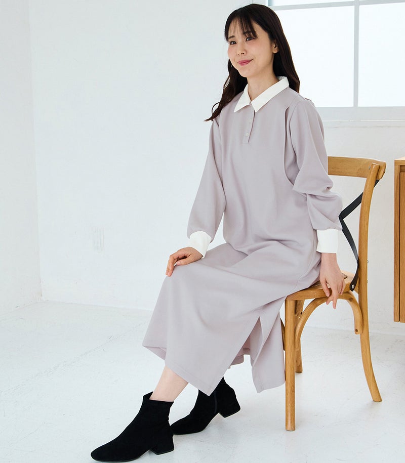 ポロカラーワンピース 授乳服 日本製